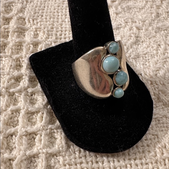 Sterling Silver Larimar Ring - Picture 2 of 8